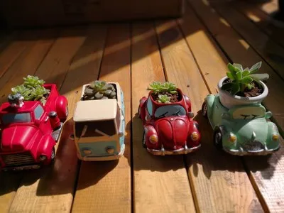 Zakka Creative Flowerpot Retro Cars Colorful Planter Resin Garden Succulent Plants Bonsai Flower Pot Decoration indoor macetas (9)