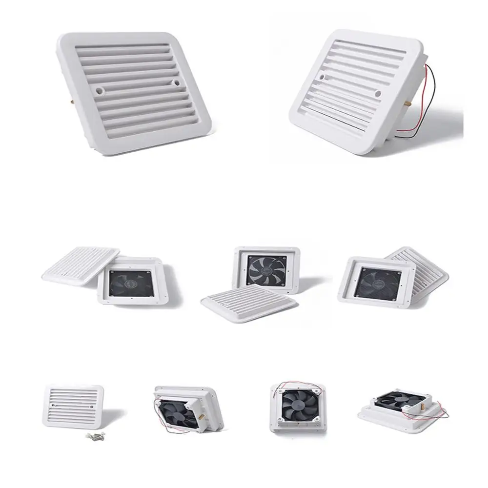 12V WHITE Air Vent with FAN RV Trailer Caravan Side Air Ventilation For RVs, Trailers, Motorhomes etc Auto Accessories