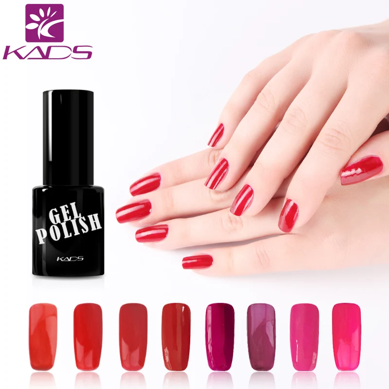 KADS Red Color Set UV Gel Nail Polish Soak Off Gel Polish Nail Varnish DIY For