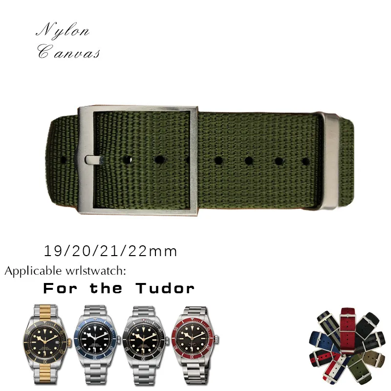 Модный спортивный ремешок высокого качества, тканевый нейлоновый ремешок Nato специально для Tudor Black Bay, красочные браслеты для часов для мужчин 20 мм 22 мм - Цвет ремешка: Army green