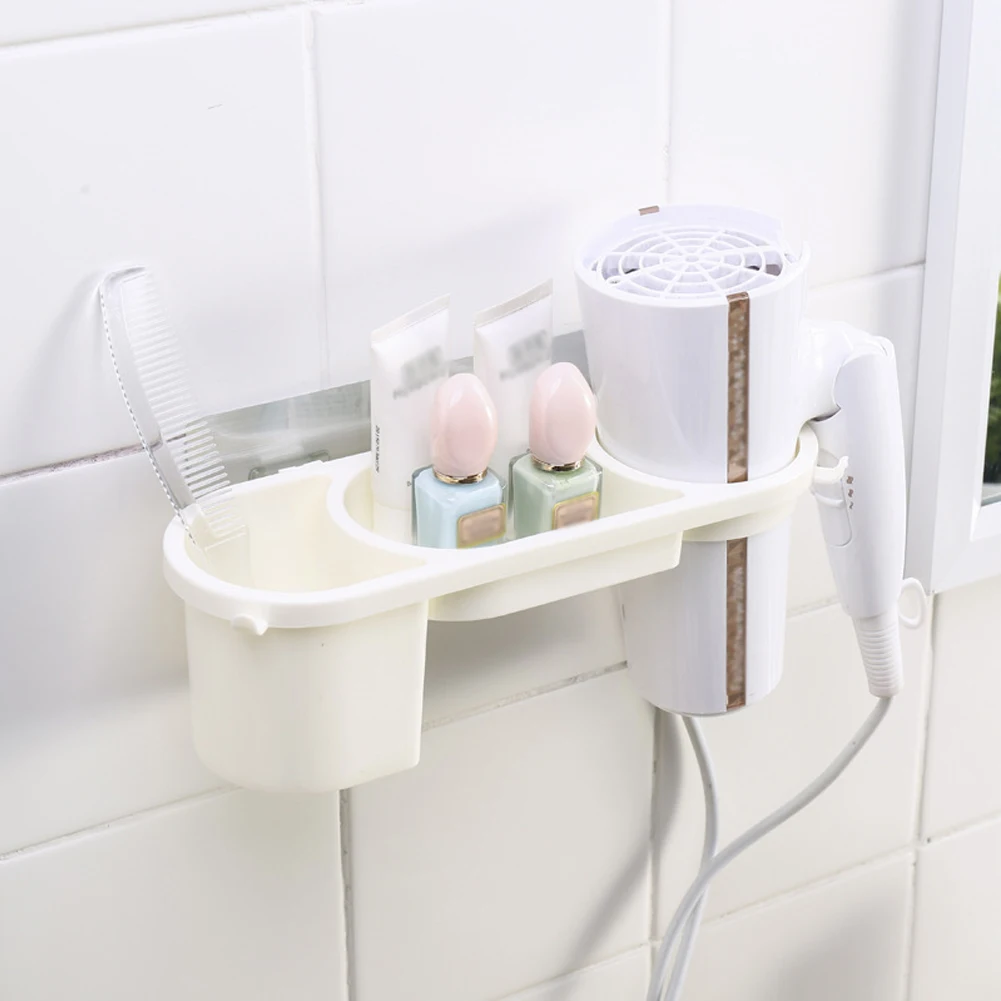 

Space Saving Hair Dryer Holder Easy Install Home Modern Storage Shelf Bathroom Organizer Practical Decorative Stand Wall Mount