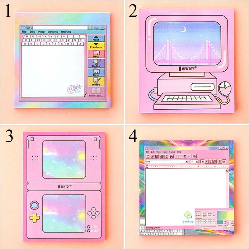 

Creative Computer Game Machine Modeling Memo Pad Lovely Pink Girl Heart Sticky Notes Memo Notepad Kids Gift Kawaii Stationery