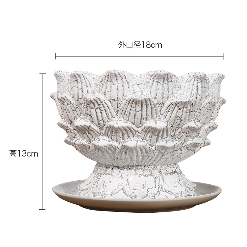 Lotus shape Flower Pot for Succulents Fleshy Plants Flowerpot Planter Pots with free Ceramic Tray Home Garden Office Decorations Lotus shape Flower Pot for Succulents Fleshy Plants Flowerpot Planter Pots with free Ceramic Tray Home Garden Office Decorations