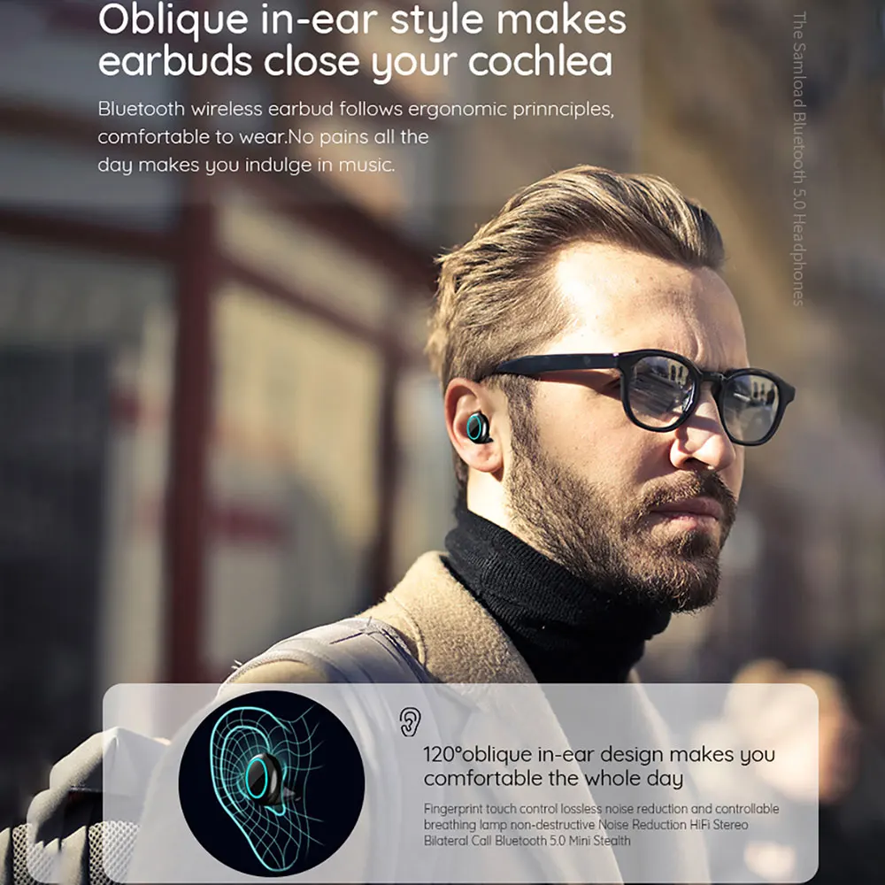 Bluetooth 5 0 наушники для телефона зарядный чехол Hi Fi глубокий бас звук