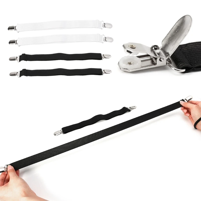 

2Pcs Sheet Grippers Straps Fasteners Hold Grips Elastic Clips Gripper Bedspread Sheet Clip