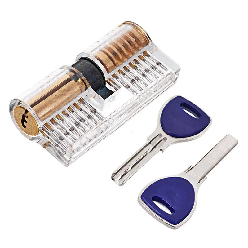 Practice Transparent Lock Pick Visible Training Skill Cutaway Inside Copper Padlock Tool For Locksmith  4