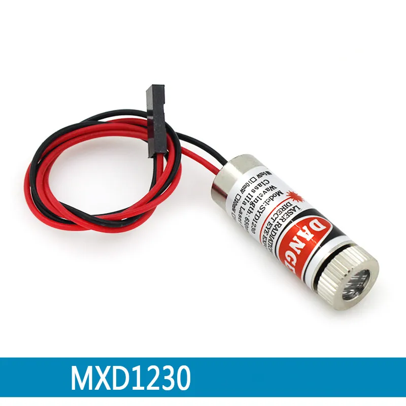 2Pcs 12mm 5mw Red Line Laser Module MXD1230 Point Spot Size Adjustable Laser 