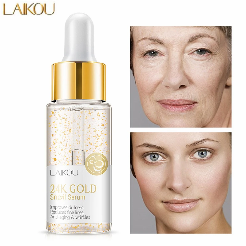 LAIKOU 24K Золотая Сыворотка для лица антивозрастной коллагеновый отбеливающий крем