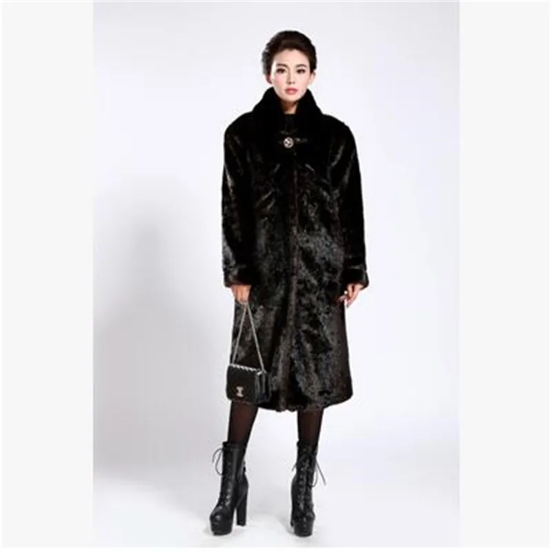 Winter clothes fashion long imitated mink coat coat to keep warm with thick high quality coat black coffee Winter coat BN1655