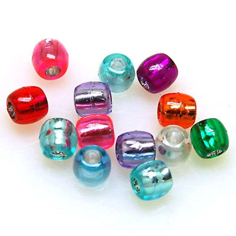 Beads,loose beads,7mm dump silver foiled Plastic Beads,random mixed
