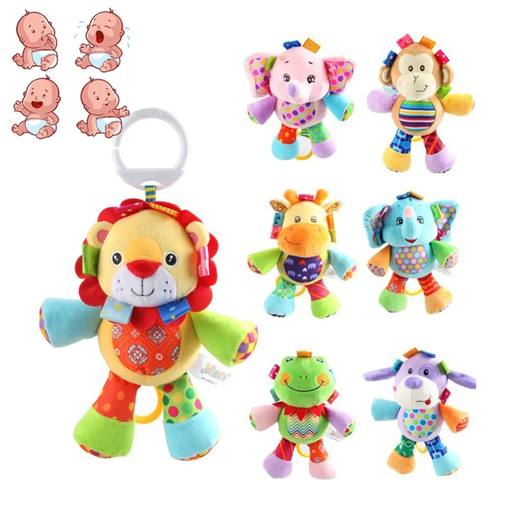 

Baby Rattles toys Appease Towel Animals Comforting Doll crib mobility Elephant Development Plush Kids toys for babies
