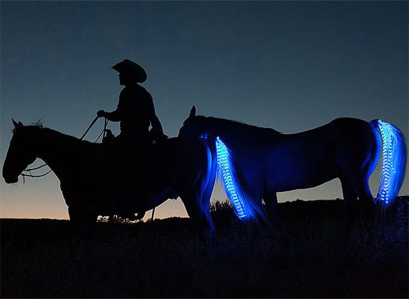 New Outdoor Sports Horse Riding Tail Trappings Equestrian LED Flashing Light Bar Harness With USB Charge Riding Decorations