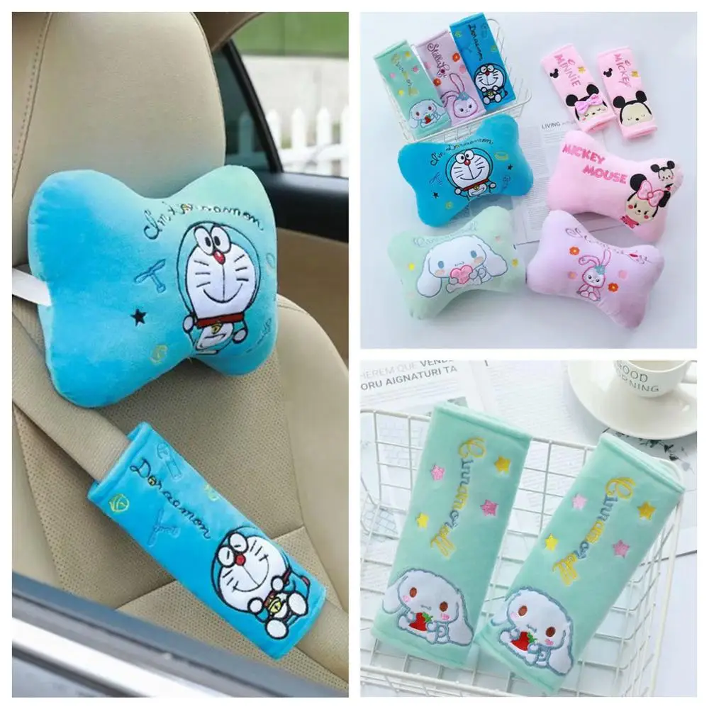 1 пара caroon Stella Cinnamoroll dooroll doraemon плюшевая Автомобильная подушка на шею защитный