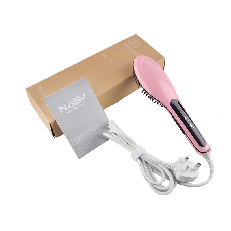 

Original NASV Beautiful Star Digital Electric Brush Hair Straightener Good Quality Magic Comb Hot Selling China brand free ship