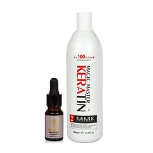 Уход за волосами 1000 мл без формалина Magic Master Кератиновое восстановление поврежденных вьющихся волос+ 10 мл аргановое масло