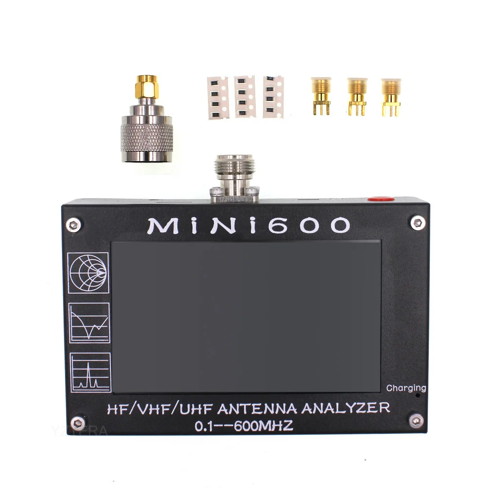 MINI600 5 V/1.5A HF VHF UHF антенна анализатор 0,1-600 MHZ счетчик частоты КСВ метэ 0,1-1999 с 4," TFT lcd сенсорный экран