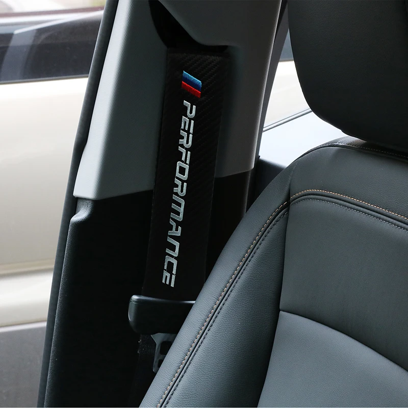 2Pcs Car Seat Belt Shoulder Cushion Cover Pad Fit For BMW M Auto Red Color 
