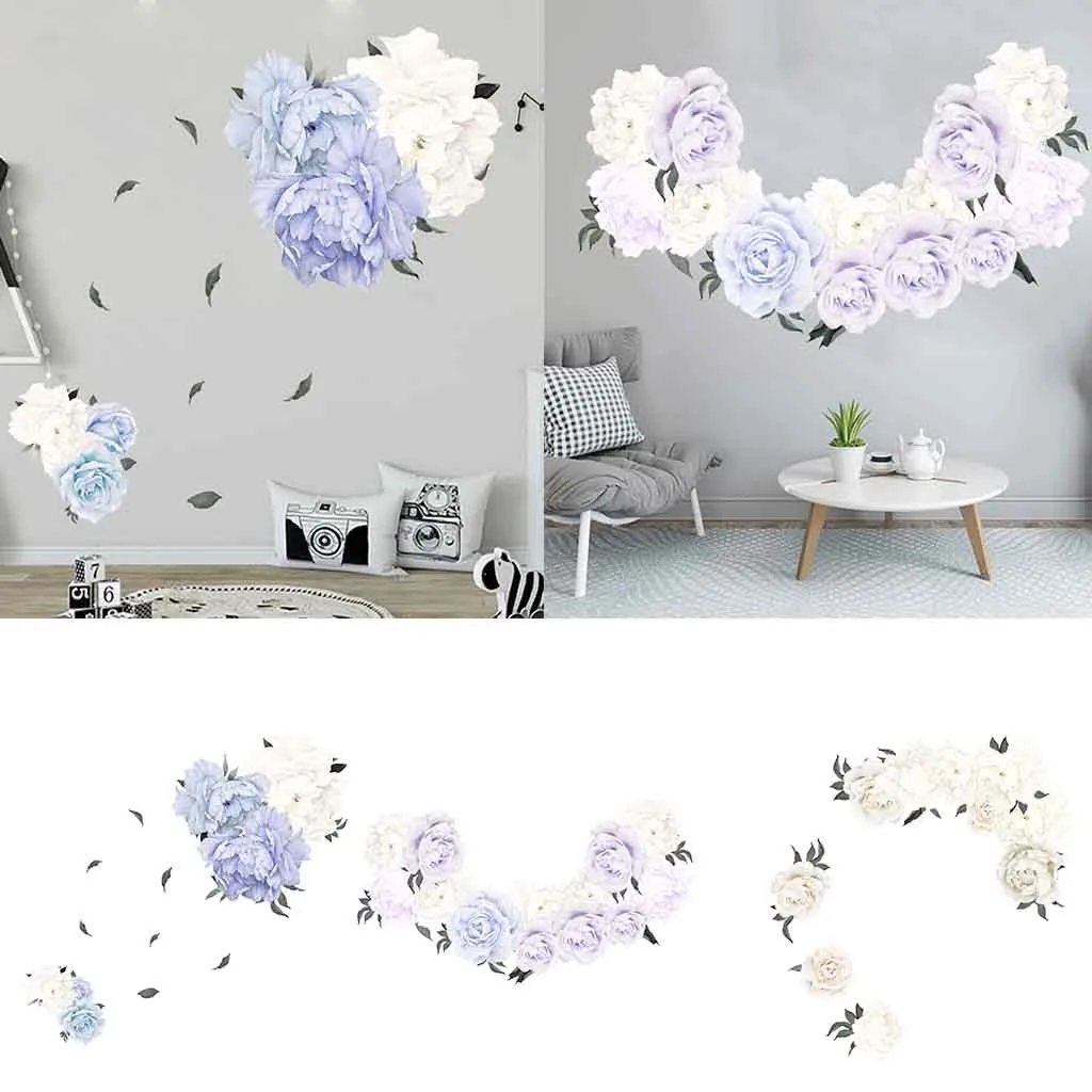 

Peony Rose Flowers Wall Art Sticker Decals Kid Room Nursery Home Decor Gift W627