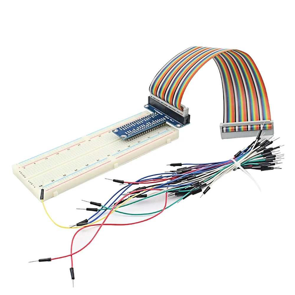 Elisona T Тип GPIO Плата расширения DIY макет 40Pin плоский ленточный кабель 65 шт джемпер