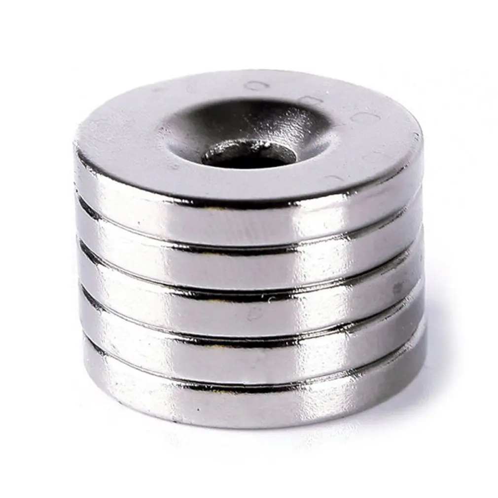 

5Pcs/Set N52 Disc Magnets Neodymium Rare Earth Magnet Magnetic 20x3mm Magnetic Block with Hole Diameter 5mm
