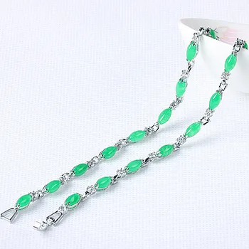 

Natural jade bracelet jade bracelet droplets Malay jade bracelet inlaid female style