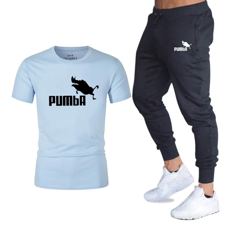 Игровые наборы милые футболки + брюки для девочек костюм homme Pumba для мужчин женщин хлопок крутая футболка прекрасный каваи летние