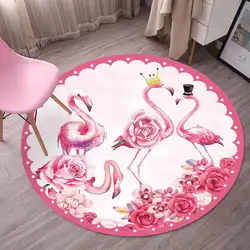 Симпатичные Корона Фламинго Дизайнер круглый ковер домашний декор мягкие ковры для гостиной Спальня коврики Кофе Таблица против