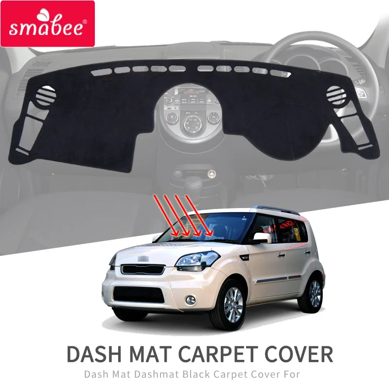 

Smabee Dash Mat For KIA Soul 2010 ~ 2013 AM Plus MK1 Dashmat Pad LHD Dashboard Cover Carpet Sun Shade Mats BLACK