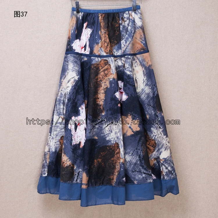 Модная дизайнерская Летняя женская юбка льняная хлопковая винтажная длинная юбка с эластичной талией Бохо красная синяя макси юбка макси
