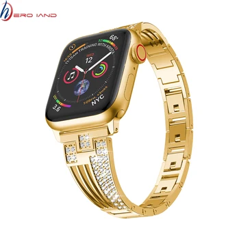 

For Apple Watch band 40mm 44mm 38mm 42mm women Diamond Band for Apple Watch series 4 3 2 1 iWatch bracelet stainless steel strap