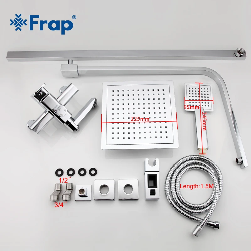 FRAP Shower Faucets high quality bath shower mixer set for bathroom chrome shower faucet taps with ABS shower head modern style