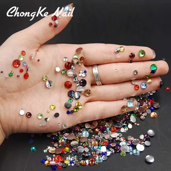 

5000pcs/pack Mixed Sizes Mixed Colors Flat Back Acrylic Rhinestone Nail Art Rhinestones