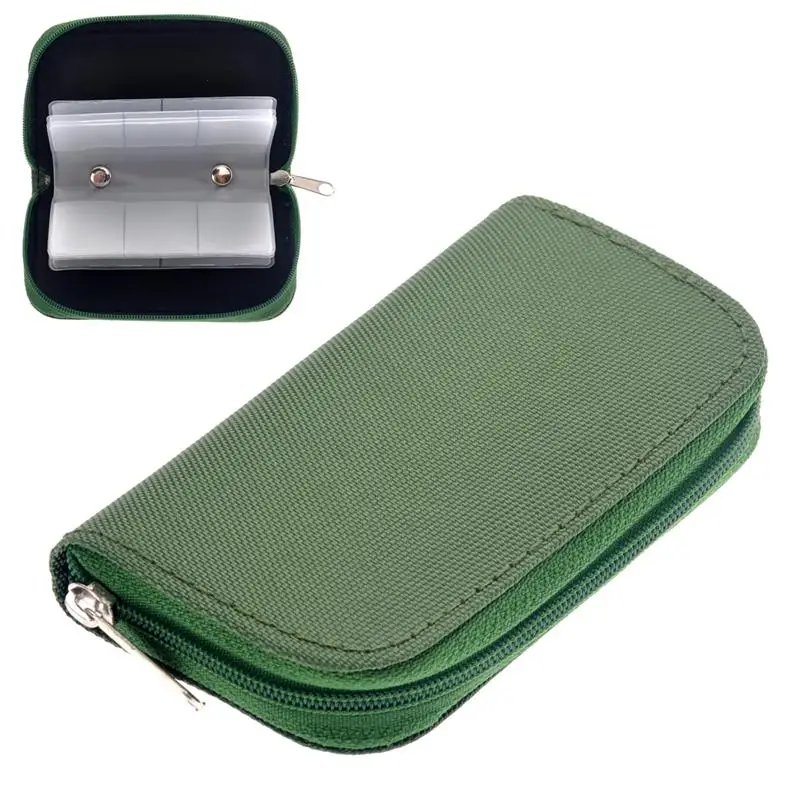 

Portable 22 Slots SD SDHC MMC CF Micro SD Memory Card Holder Pouch Case Zippered Storage Bag Protector