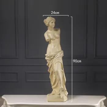 

90cm Venus Art Sculpture Aphrodite Goddess Hellenistic Statue Reproduction Resin Art&Craft Gypsum Sketch Home Decorations R894