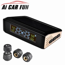 TP815 Wireless Car TPMS Solar Power Car Tire Pressure Monitoring System Real-time Display Alarm System with Automatic Backlight