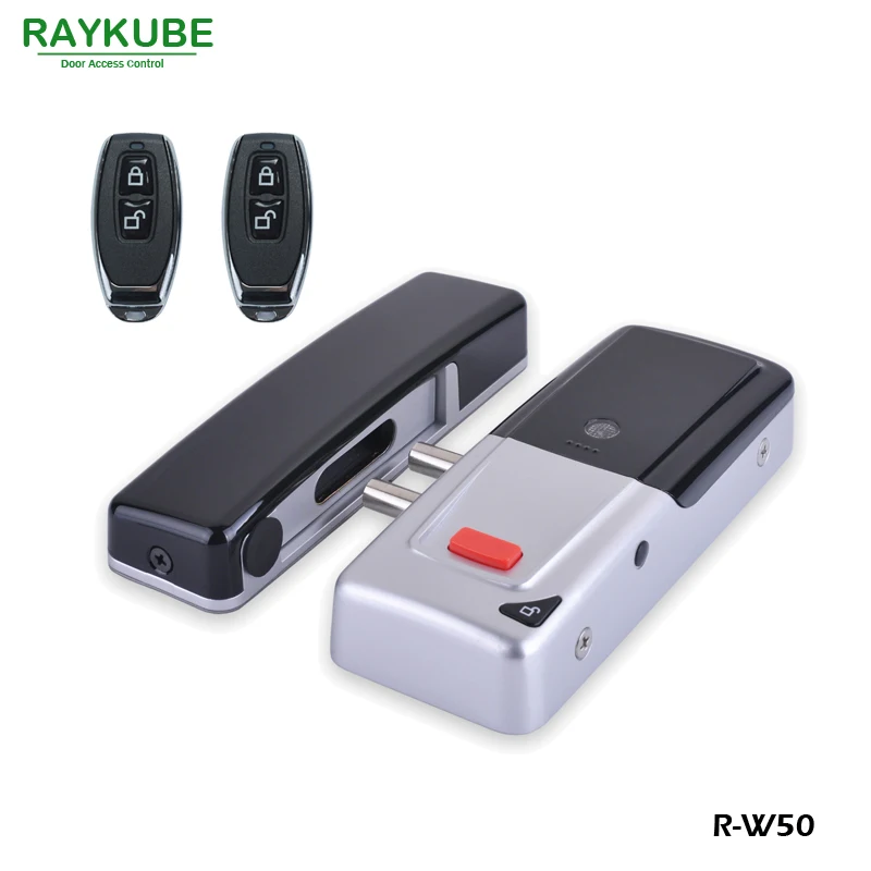 RAYKUBE New Wireless Electric Door Lock Mortise Lock Remote Control Open Door Bolt Lock