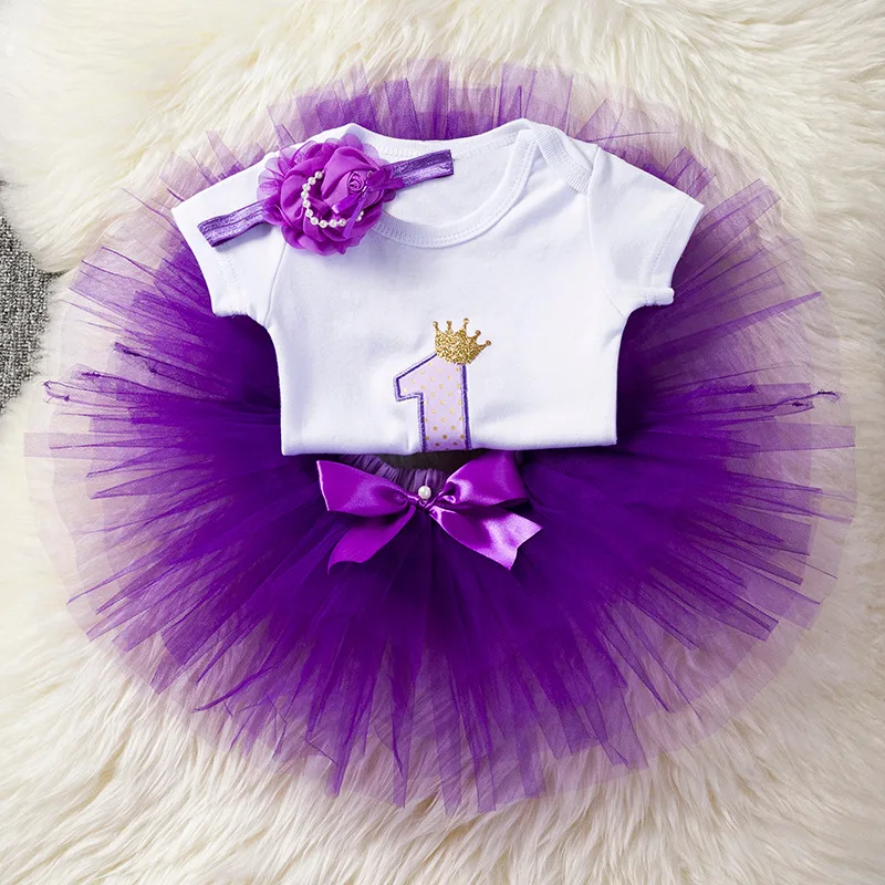 Fashion baby girl clothes 1st birthday infant tutu dress + bodysuit