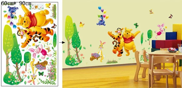 Новые виниловые наклейки на стену с изображением животных Винни-Пуха Тигра для детской комнаты, детского сада, классной комнаты, декоративные наклейки - Цвет: 7
