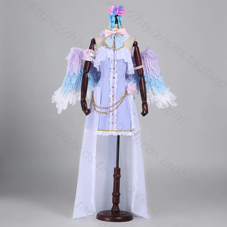 

Anime! Love live! Ayase Eli March White Valentine's Day Angel Awakening Lolita Dress Uniform Cosplay Costume Free Shipping