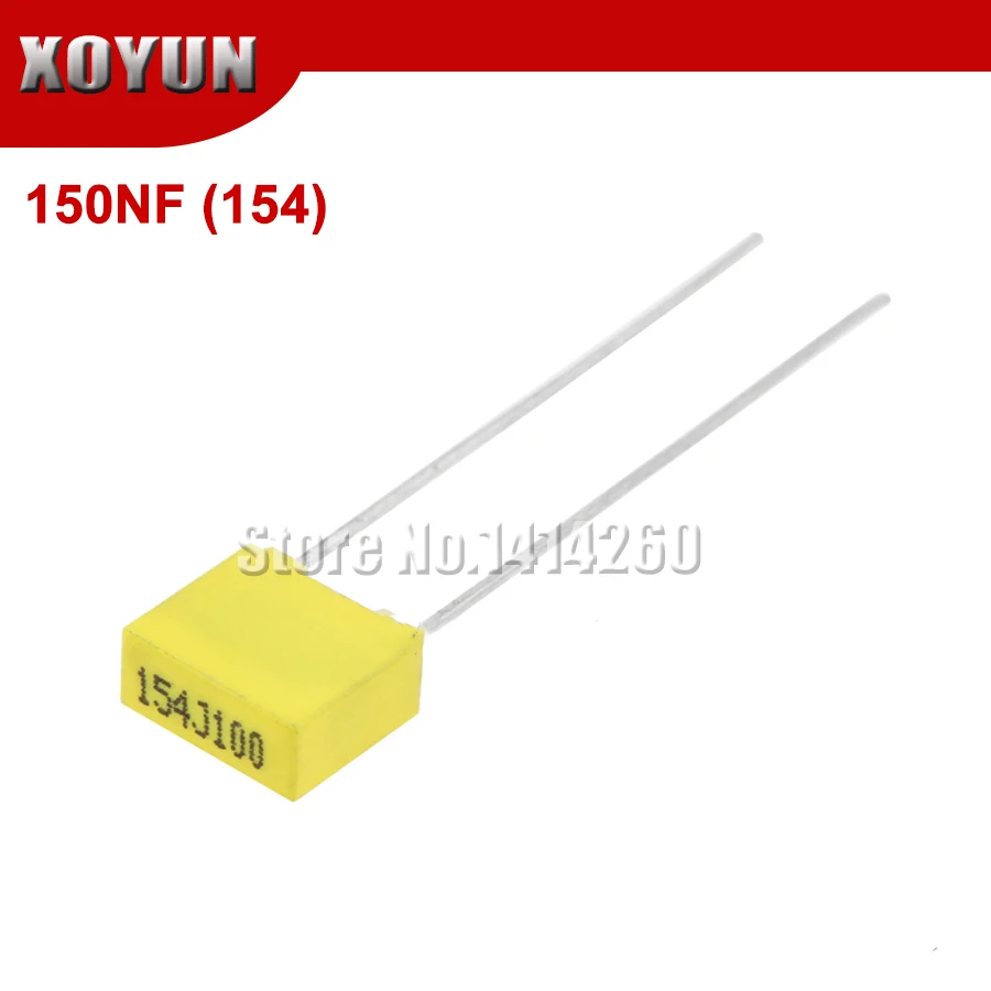 

20PCS Correction Capacitor 150NF 154J 100V 150NF154 5mm Polypropylene Safety Plastic Film Capacitor New original