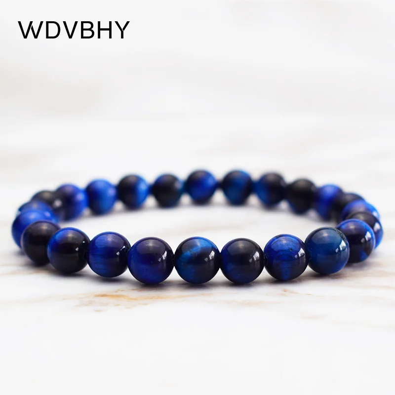 

Handmade Men Drop Natural Stone Bracelet women Tiger Eye Jewelry Boho Bangles jewelry Blue Gift Beads 3 Size Dropshipping