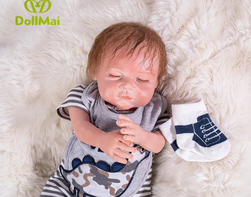 

DollMai real baby reborn Silicone dolls, lifelike doll reborn babies for Children's toys 50cm Bebes reborn boy alive doll