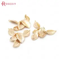34344) 4 шт. 34*19 мм 24K цвет шампанского золото латунь подключения Подвеска "лист дерева" подвески Высокое качество ювелирных изделий Аксессуары