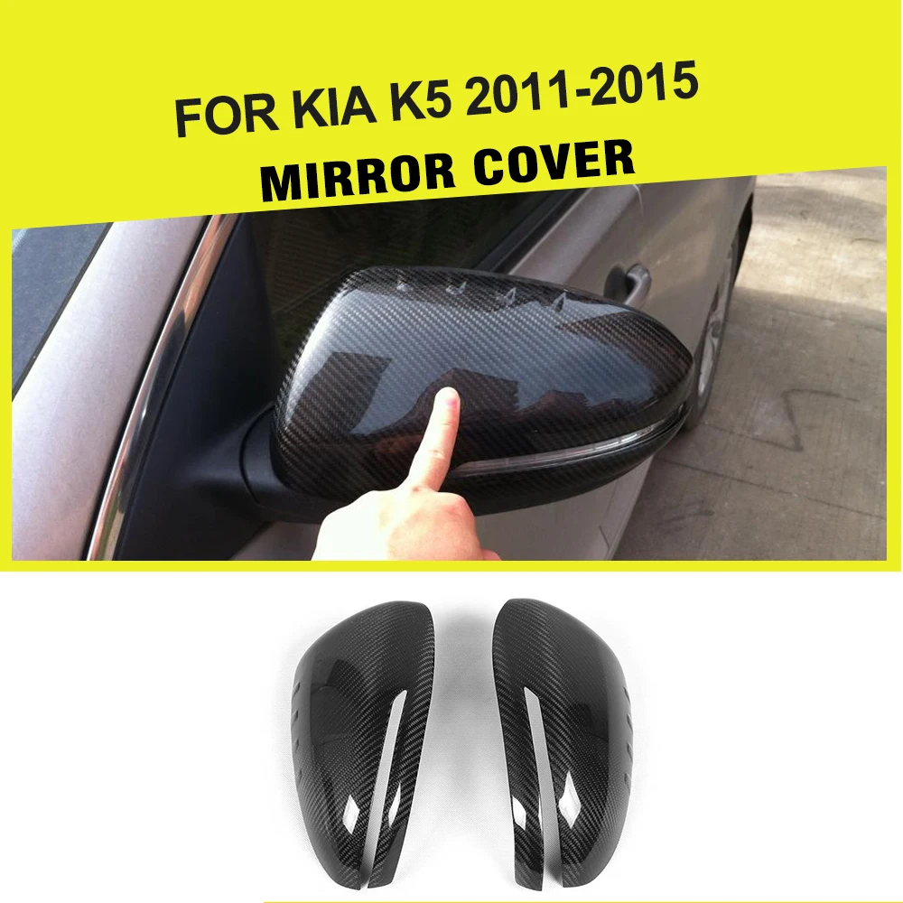 Carbon Fiber Car Review Mirror Covers Side Mirror Sticker Caps For Kia