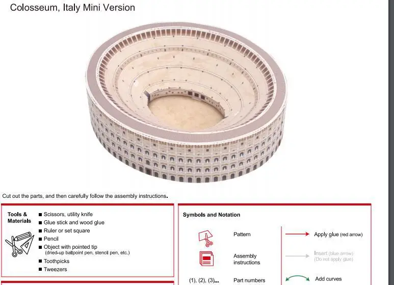 Миниатюры, Колизей, Рим, Италия, 3D бумажная модель, бумажные поделки, пазлы, развивающие игрушки, сделай сам, подарок на день рождения для детей