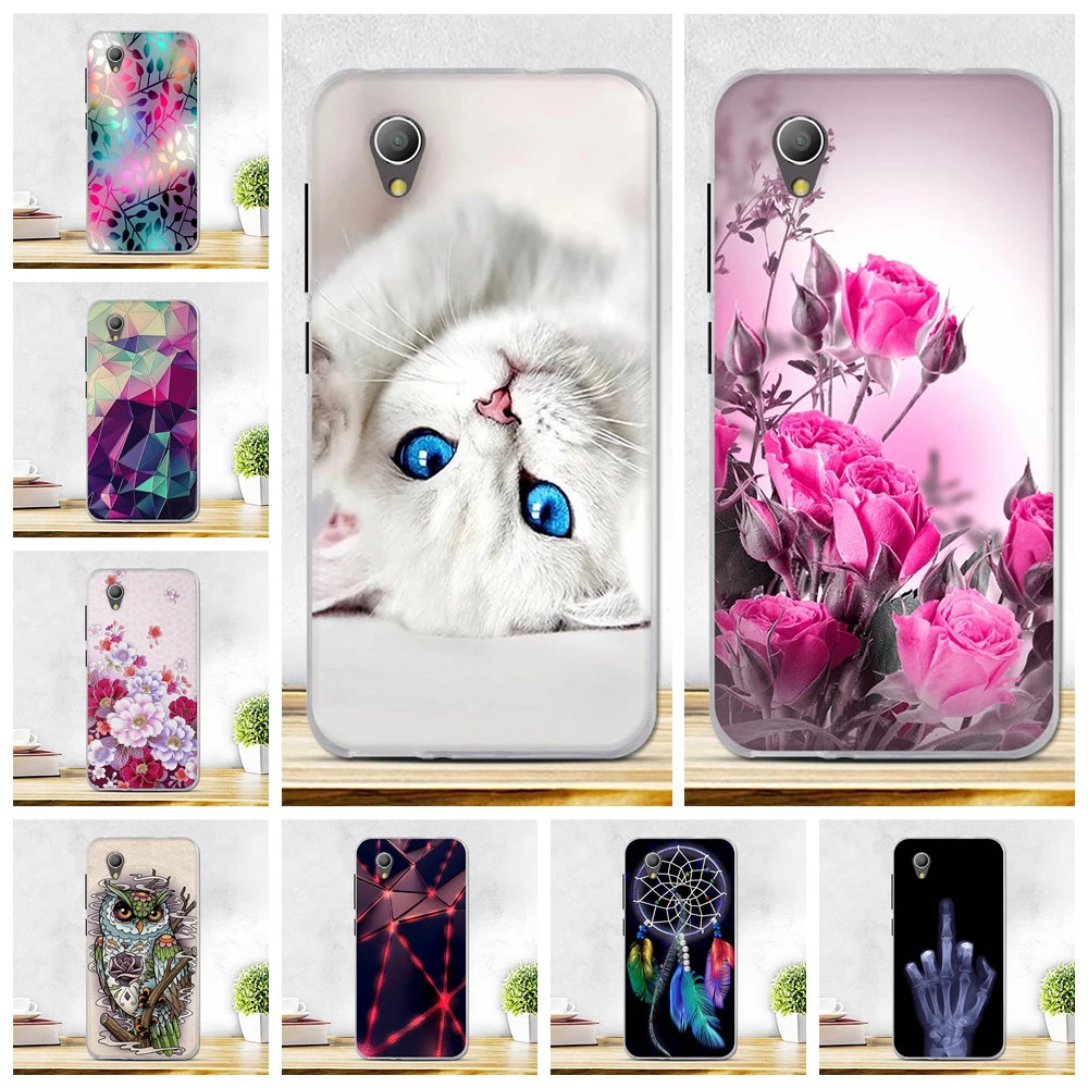 غلاف هاتف ألكاتيل 1 5033D حالة لينة سيليكون TPU الغطاء الخلفي ل Alcatel1 5033 غطاء الزهور لطيف الحيوان ل الكاتيل 1 الهاتف حالات