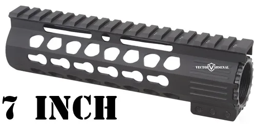 Tactical AR15 KeyMod 7 10 12 15 17 дюймов Тонкий свободный поплавок Handguard Пикатинни кронштейн подходит. 223 5,56 AR15 AR-15 M4 M16 - Цвет: 7 inch Black