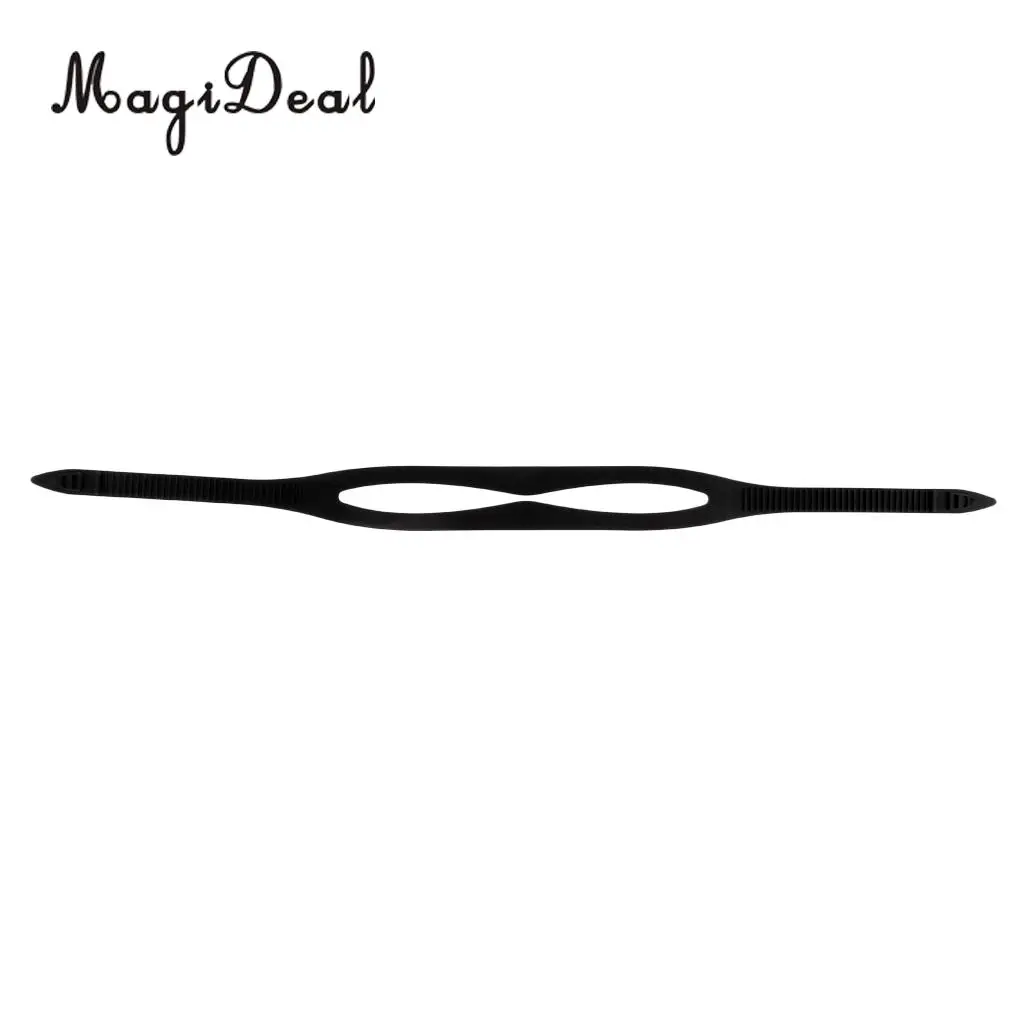 MagiDeal Universal Swimming Goggles Silicone Strap Band Replacement Accessory for Diving Pool Surfing Swim Acce Clear/Black 19cm