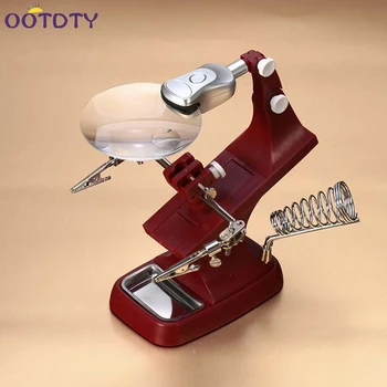 

LED Clamp Soldering Iron Stand Helping Hands Magnifying Glass Magnifier Crocodile Clip SMD-3Z
