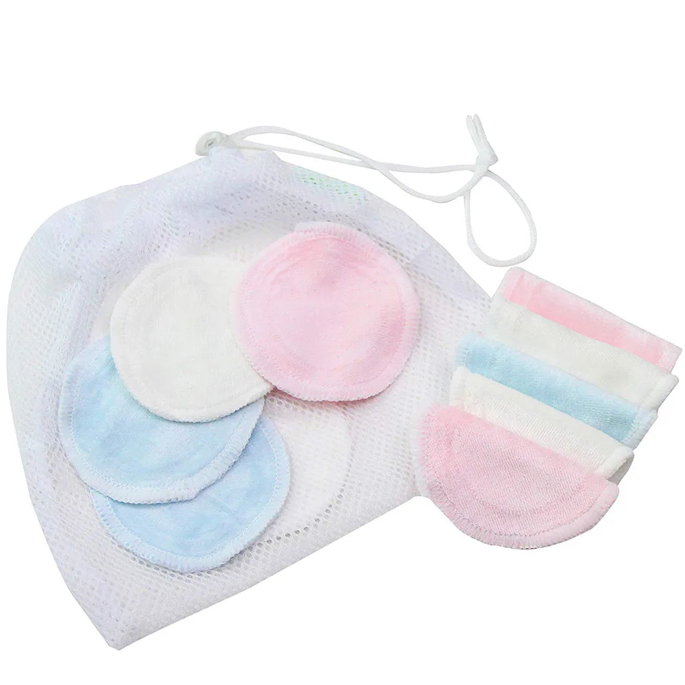 16 Pcs Bamboo Fiber Makeup Remover Pads Reusable Soft Facial Skin Care Wash Pads Wipes Velvet makeup Remover Beauty Tools